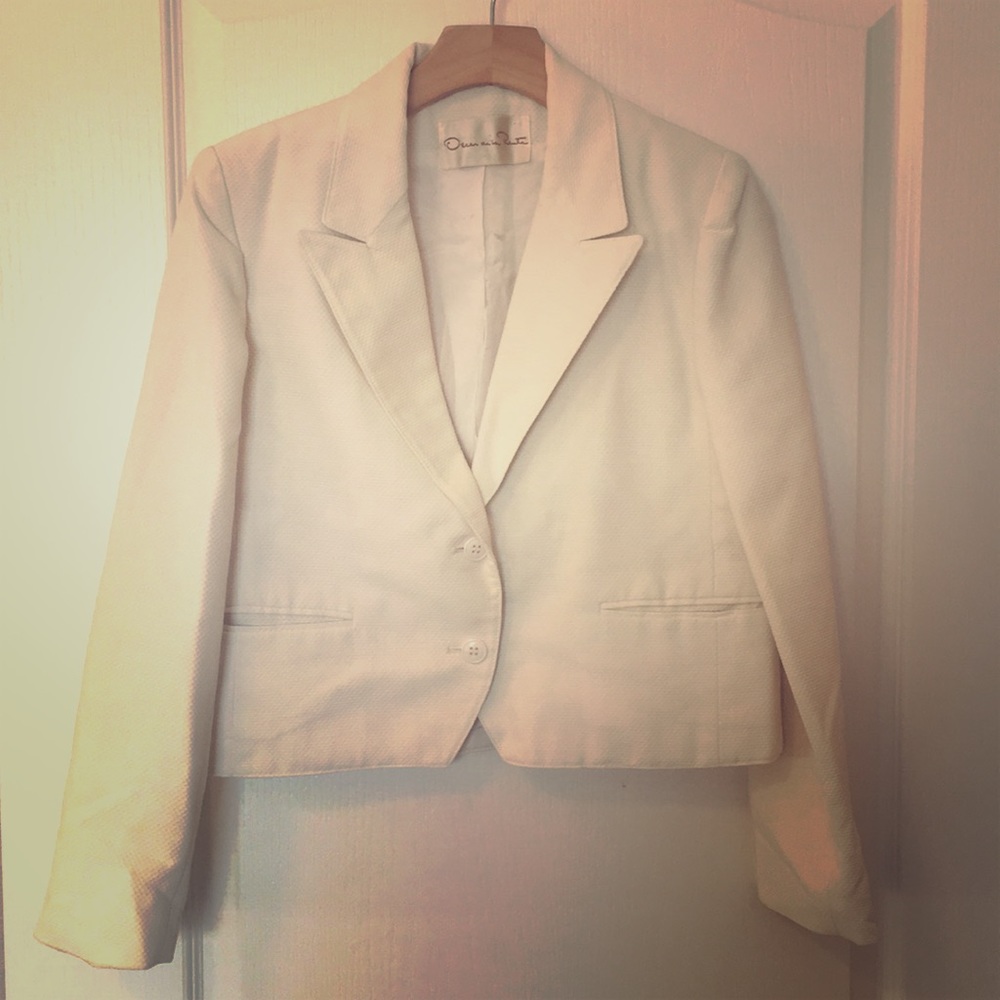 Oscar de la Renta cream blazer size 10
